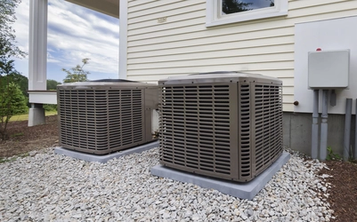 two air conditioning units outside