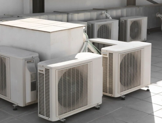 AC units large upstairs outside on roof